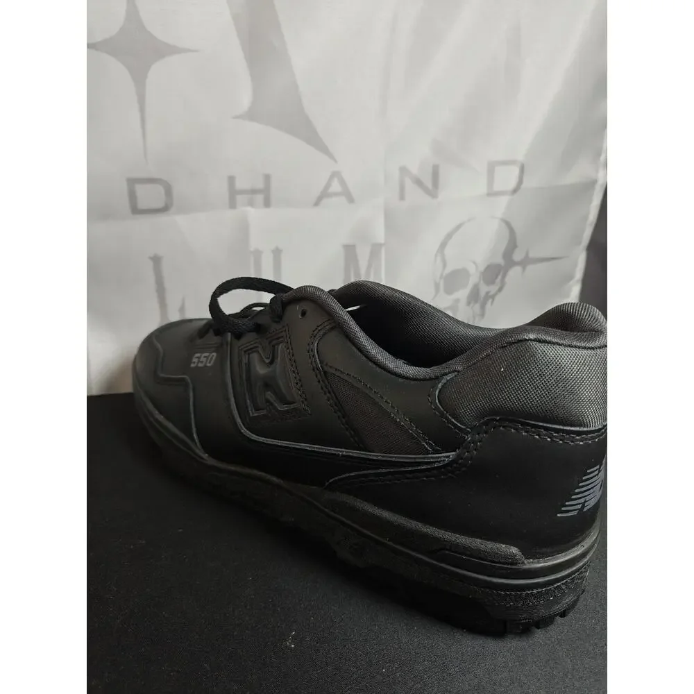 New Balance Mens Size 13 550 Black Triple Black Leather Sneakers BB550BBB NWT